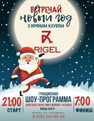 Новый год в ночном клубе Rigel